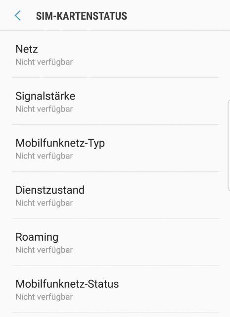 Samsung Galaxy S9 Nicht im Netz registriert