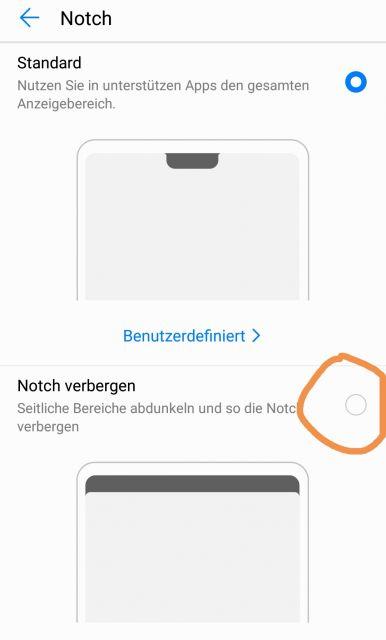Huawei Mate 20 Pro Notch verbergen