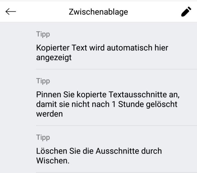 Zwischenablage anpinnen