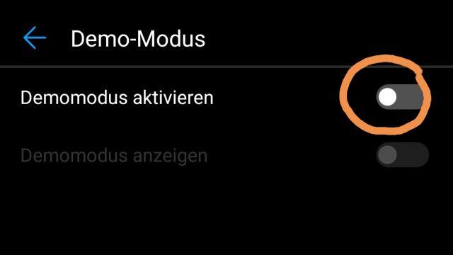 Demo Modus Huawei P20 Pro deaktivieren
