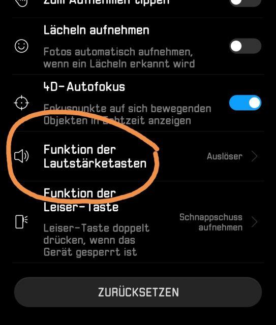 Funktionen der Lautstärketaste