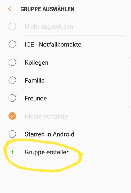 Samsung Galaxy S9 Kontaktgruppen anlegen