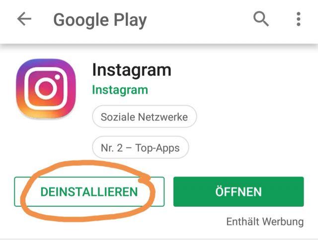 Instagram Deinstallieren