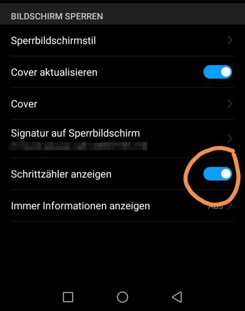Huawei Schrittzähler deaktivieren