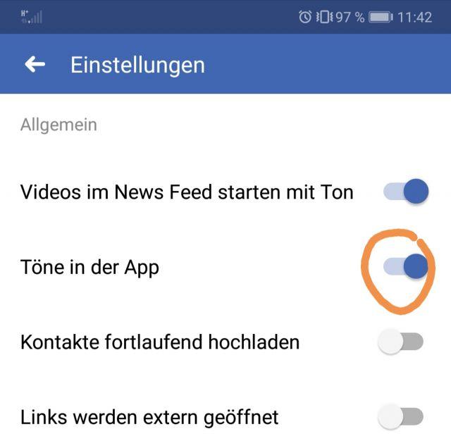 Facebook Sounds deaktivieren