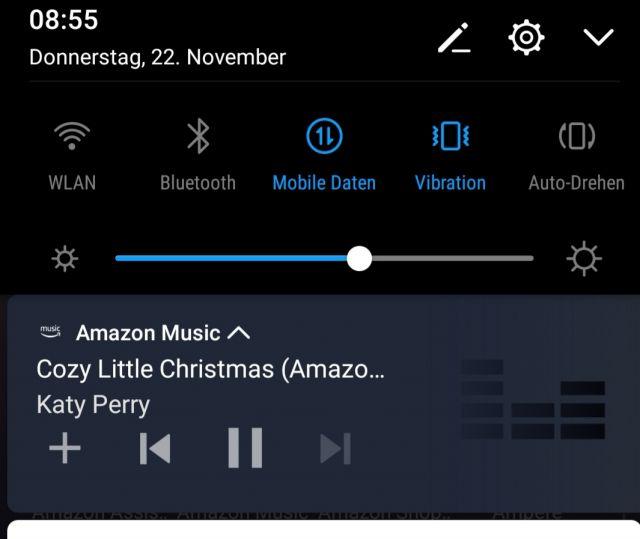 Amazon Music in Statusleiste