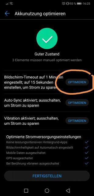 Akkunutzung automatisch optimieren - Huawei P20 Pro