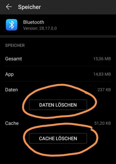 Daten löschen - Bluetooth