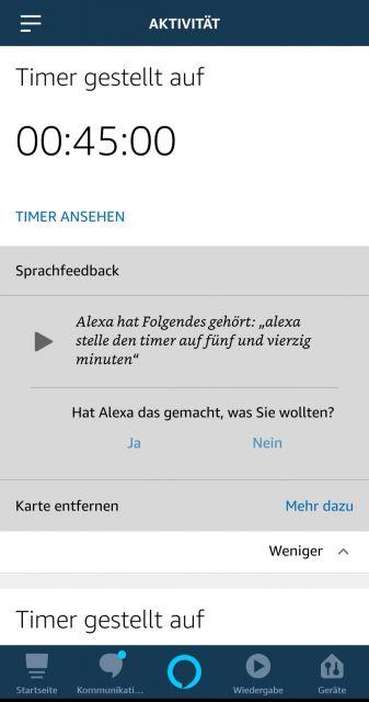 Sprachbefehle Alexa App 