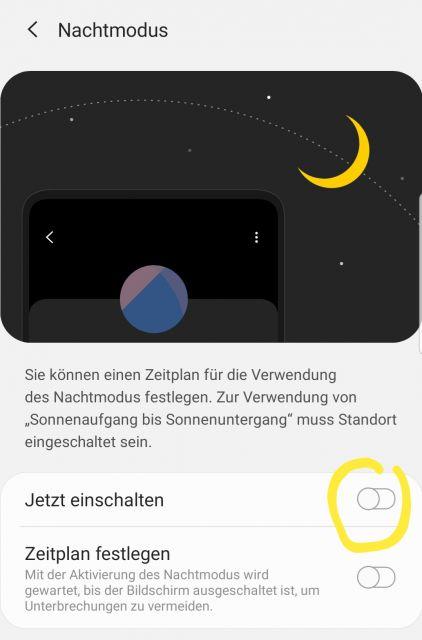 Samsung Galaxy S10 Dark Mode aktivieren