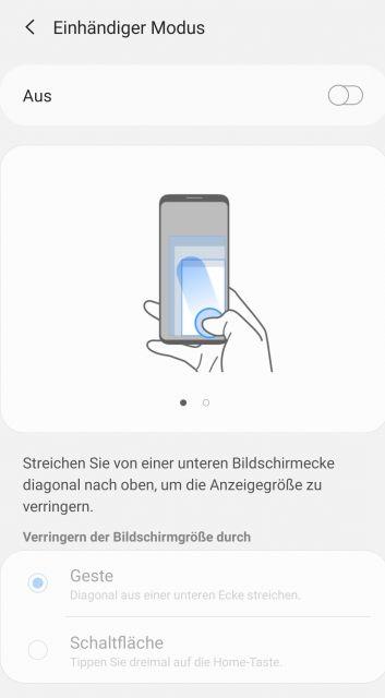 Einhandmodus aktivieren - Samsung Galaxy S9