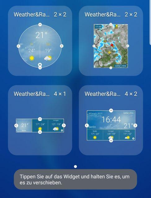 Wetter Widget Xiaomi Mi 9