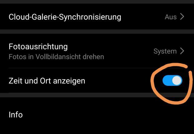 Huawei P30 Pro Datum und Ort anzeigen Galerie