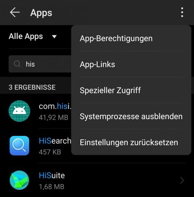 HiSearch deaktivieren