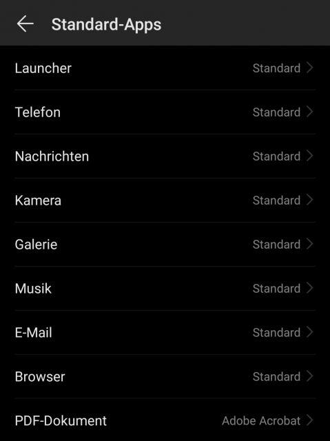Standardapps in Android