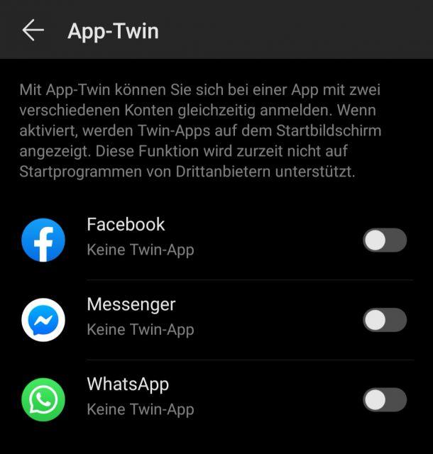 Twin App Funktion nutzen - Huawei P30 pro