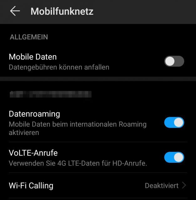 Datenroaming aktivieren