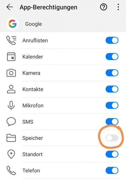 Berechtigungen anpassen Android