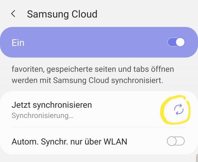 Samsung Browser synchronisieren altes Smartphone