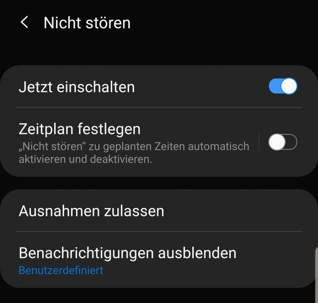 Nicht Stören Modus auf dem Samsung Galaxy S10 aktivieren