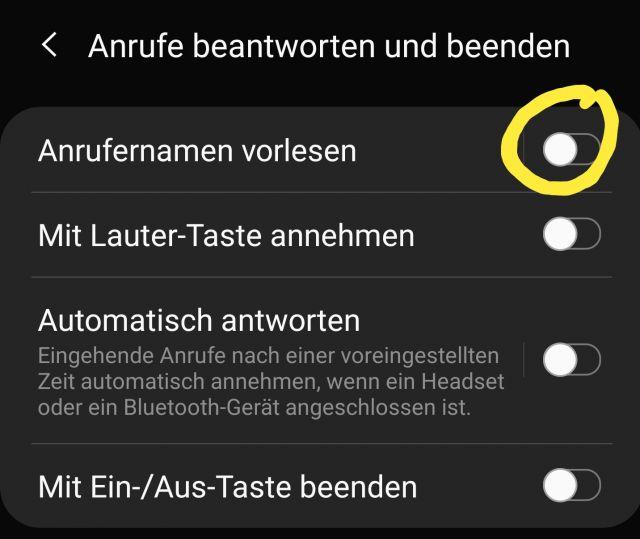 Anrufernamen vorlesen - Samsung Galaxy S10