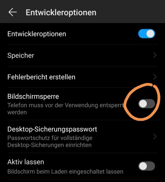 Sperrbildschirm deaktivieren - Huawei P20 Pro