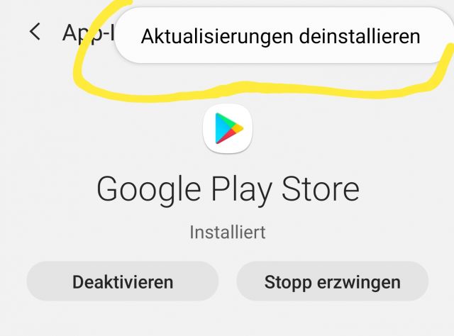 Google Play Store Updates deinstallieren