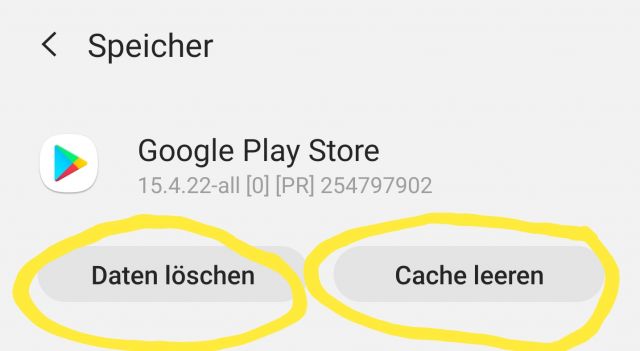 Cache leeren und Daten löschen