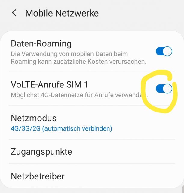 VoLTE aktivieren