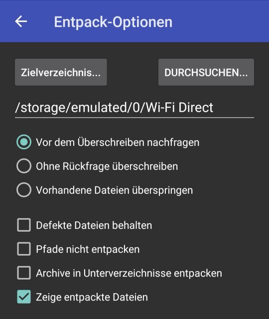 RAR und ZIP Dateien auf dem Samsung Galaxy S10 öffnen