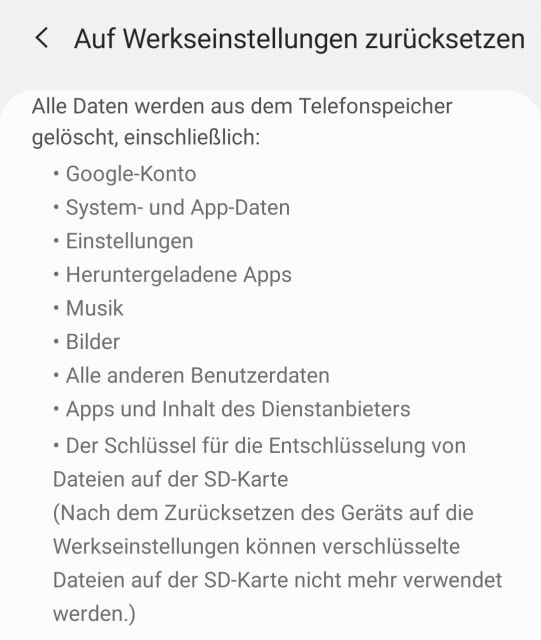 Zurücksetzen auf Werkseinstellungen