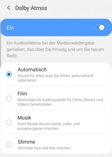 Dolb Atmos aktivieren Samsung Galaxy S10