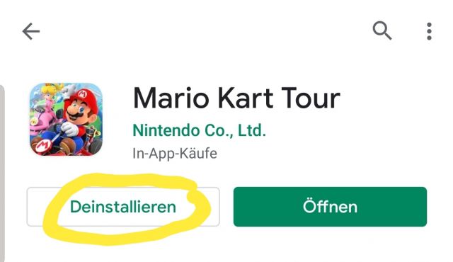 Mario Kart Deinstallieren