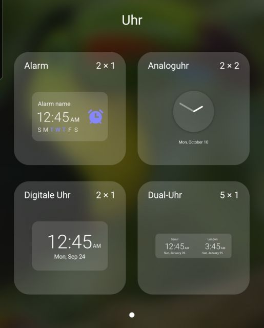 Widget hinzufügen