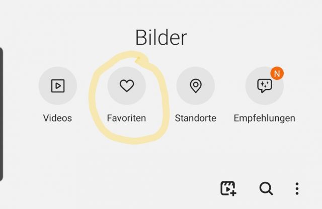 Favoriten Funktion Samsung Galerie App