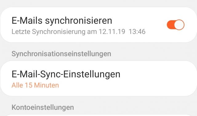 E-Mail Synchronisierung