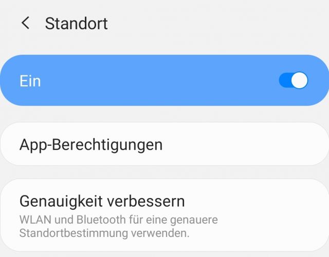 Standort aktivieren um App zu nutzen