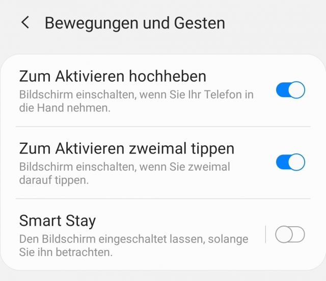 Doppelt Antippen unter Android aktivieren