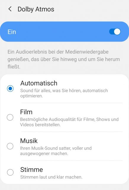 Dolby Atmos aktivieren