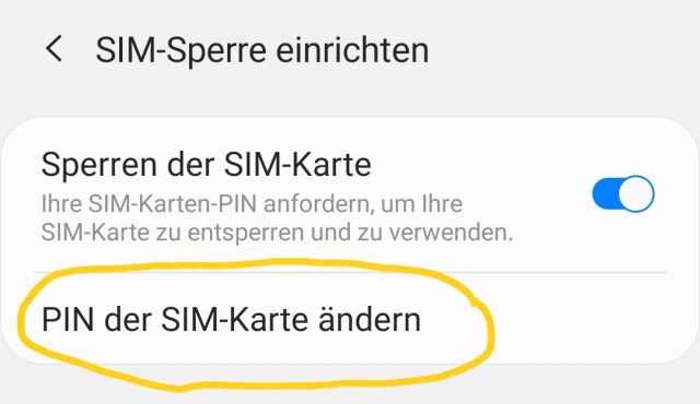 Sim Karten Pin ändern