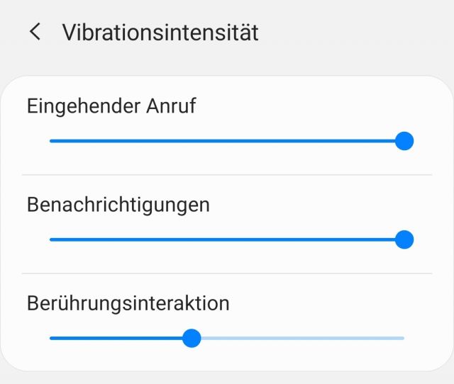 Vibrationsintensität anpassen