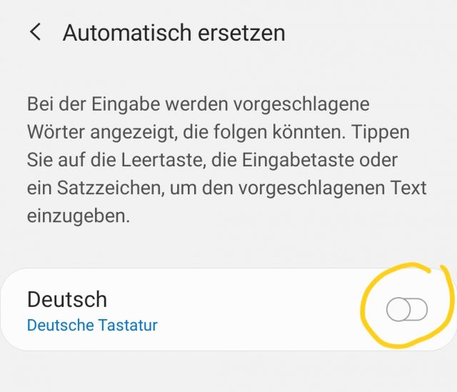 Autokorrektur Samsung Galaxy A51 deaktivieren