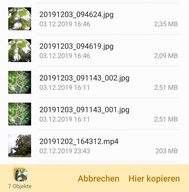 Dateien auf SD Karte verschieben