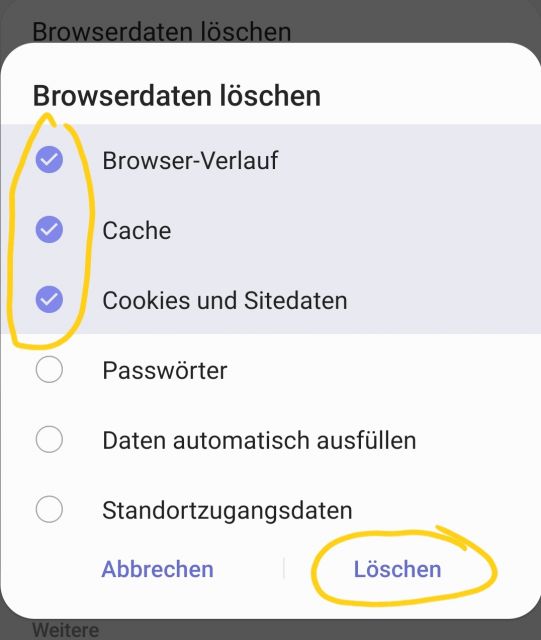 Browserverlauf löschen