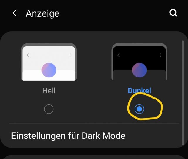 Dark Mode aktivieren - Samsung Galaxy