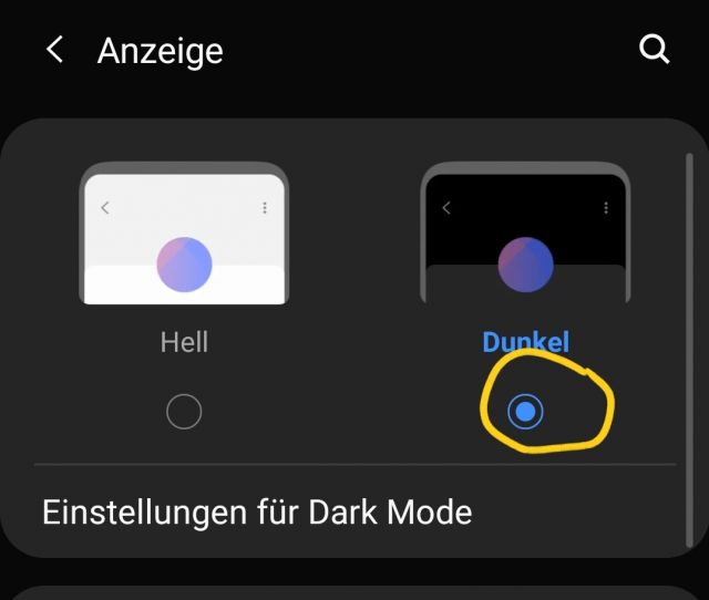 Dark Mode aktivieren Samsung Galaxy A51