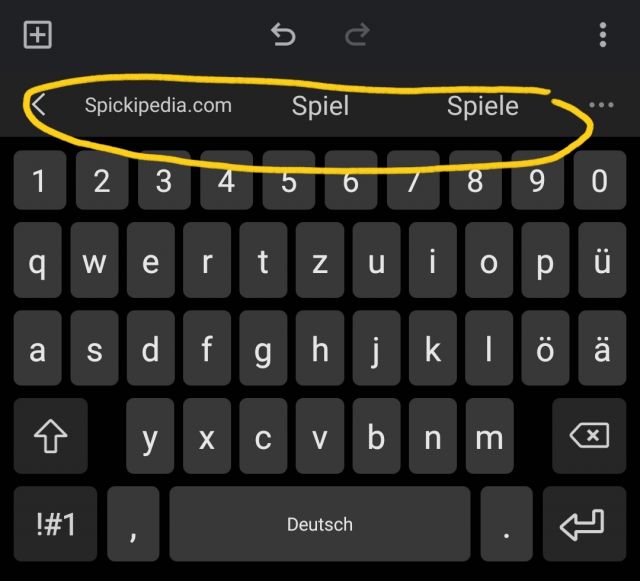 Wortvorschläge anzeigen lassen