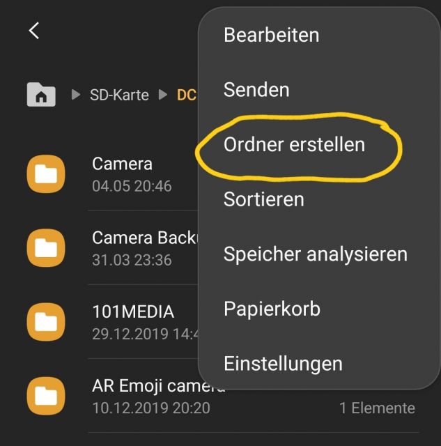 Ordner erstellen - Anleitung