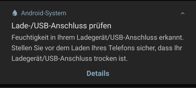 Feuchtigkeit erkannt
