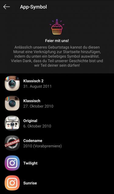 Instagram App Symbole 